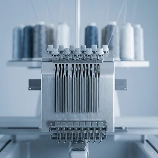 Cabeça de uma máquina de bordar industrial multiagulha